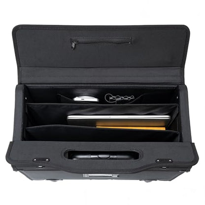 Alpine Swiss Rolling Briefcase Work Overnight Travel Bag Dual Locks Carry on Business Attache Case Black