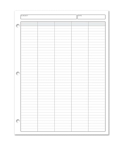 BookFactory 5 Column Columnar Pad, Wire-O, 50 Pages | Five Columns Notepad Format, 8.5'' x 11'' - Made in USA - size: 5 Column, style: Notepad