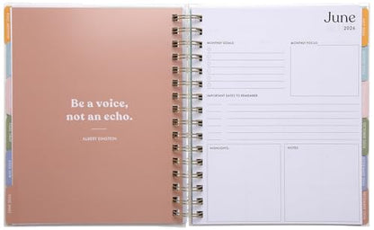 WORLD TRAVELER 2026 Planner Weekly & Monthly Hardcover Spiral Agenda | Hardcover Spiral Lay-Flat Binding, Weekly and Monthly Planning Pages, January to December 2026, 7x8.75 Compact Format - color: White/Can happen