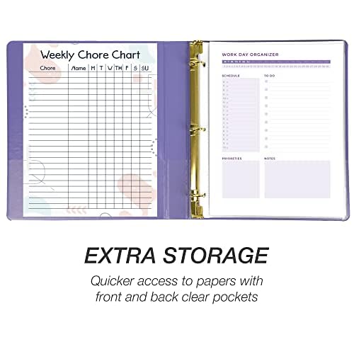 Samsill Durable 1 inch 3 Ring Binder, 100% Recycled Chipboard, Lilac - color: Lilac, size: 1 Pack, style: 1 Inch