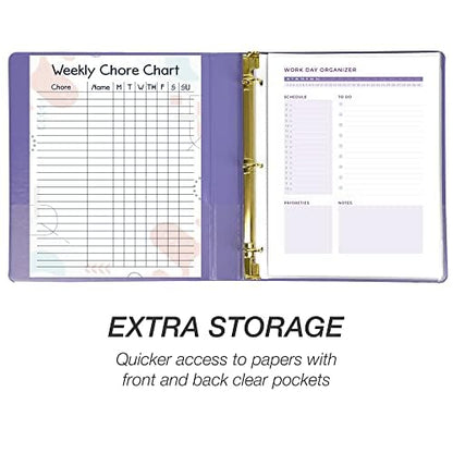 Samsill Durable 1 inch 3 Ring Binder, 100% Recycled Chipboard, Lilac - color: Lilac, size: 1 Pack, style: 1 Inch