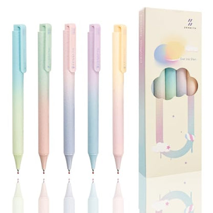 Gel Pens 5-Pack Quick-Dry Smudge-Resistant Ink, Writing Tools for School, Office, Creative Projects | Aesthetic Gift Set for Students/Teachers/Nurses/Professionals (Cotton Cloud) - color: Cotton Cloud