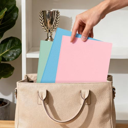 6-Pack Plastic andPockets and Prongs,2-Pocket and3 Fasteners, Pastel Folders Holds US Letter Size Paper for School/Office/Home, Pink - color: Pink, size: 6-Pack