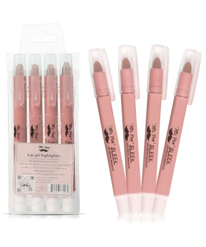 Mr. Pen- No Bleed Gel Highlighters, Pastel Pink, 4 Pack | Bible Highlighters and Pens No Bleed, Bible Markers for Study, Journaling, School Supplies and Accessories - color: Pastel Pink