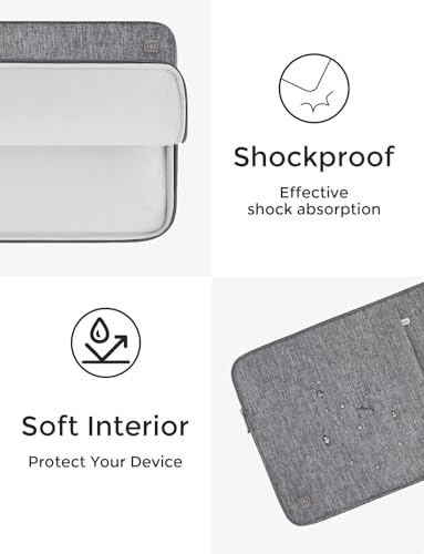 DOMISO Laptop Case Laptop Sleeve Cover Compatible with 15 inch MacBook Air M4/A3241 2025, M3/A3114,M2/A2941,15 inch MacBook Pro A1990 A1707,Compatible with Dell XPS 15 Plus with Pocket,Grey - color: Grey, size: 14 inch