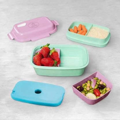 Ultimate Bento Box - Lunch Box for Kids & Adults with Removable Ice Pack - Leakproof, Multi-Compartment Food Container with Removable Containers - Microwave & Dishwasher Safe (Pink, Green, Pink) - color: Pink, Green, Pink
