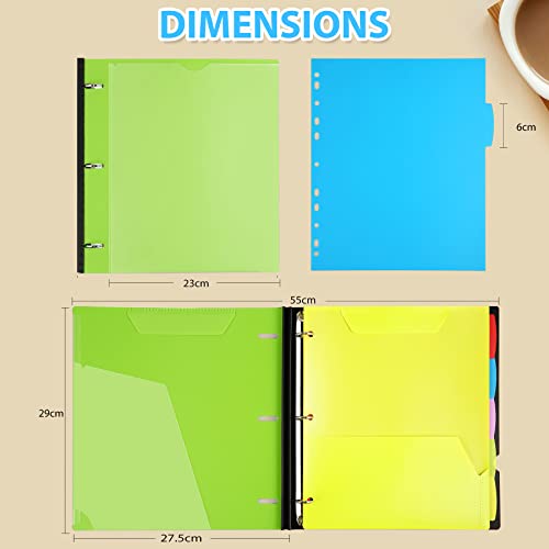 WOT I 2-Pack Telescoping 3 Ring Binder Notebooks - Customizable Cover, 5 Dividers & Pocket Folder in One Slim Organizer (60 Sheets Included), Green - color: Green, size: 2 Pack