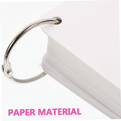 1set Blank Flash Cards Rings Single Hole Punched Notecards for Studying Note Taking Diy Projects and Games Smooth Surface for Easy Writing and - size: 7.80X7.80X0.01CM