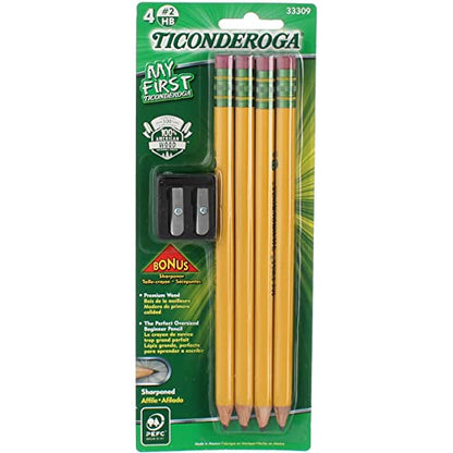 My First Ticonderoga Primary Pencil and Bonus Sharpener- 2 Pk