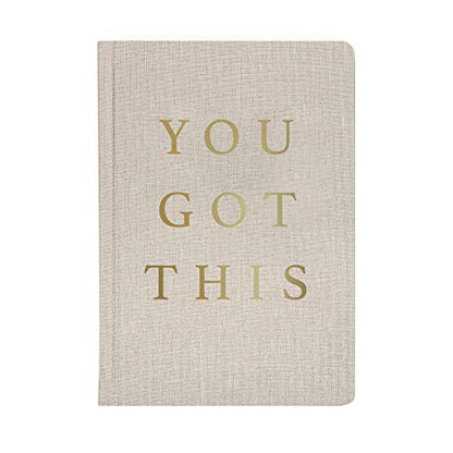 Sweet Water Decor Cute Motivational Lined Composition Notebook for Women, 100 Ruled Pages for Writing, Diary with Fabric Inspirational Cover (You Got This) - style: You Got This