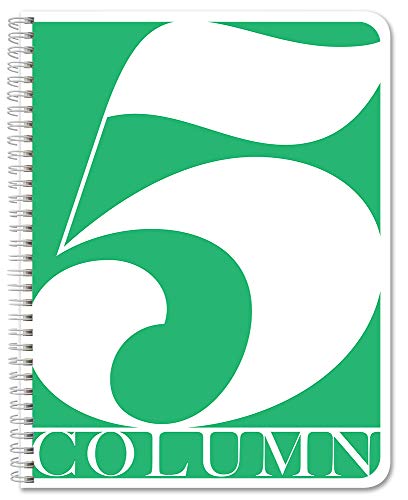 BookFactory 5 Column Log Book, Wire-O, 100 Pages | Columnar Notebook Format, 8.5'' x 11'' - Made in USA - size: 5 Column, style: Wire-O