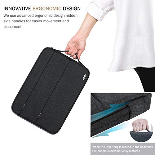 Voova 13 13.6 Inch Laptop Sleeve Case Compatible with MacBook Air 13 M1/M2/M3/M4 2020-2025, MacBook Pro 13/14, IPad Air/Pro 13, Waterproof Slim Computer Bag Cover with Handle, Black - color: Black, size: 12.6-13.6 Inch