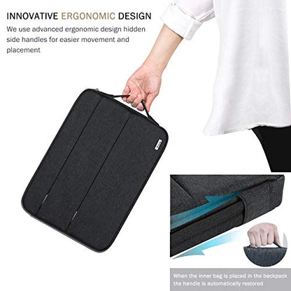 Voova 13 13.6 Inch Laptop Sleeve Case Compatible with MacBook Air 13 M1/M2/M3/M4 2020-2025, MacBook Pro 13/14, IPad Air/Pro 13, Waterproof Slim Computer Bag Cover with Handle, Black - color: Black, size: 12.6-13.6 Inch