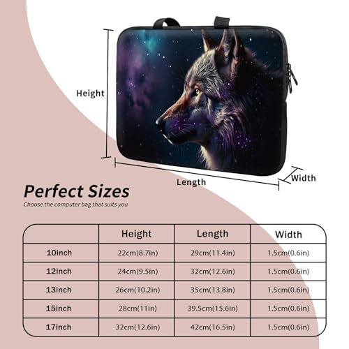Laptop Sleeve Case Bag 13 inch, Magic Wolf Slim Carrying Case Durable Handbag Travel Laptop Bag for 13 inch MacBook Air M3/M2/Pro M2/ 13" iPad Pro/Air M4/M2 2024 - color: Magic Wolf, size: 13 inch