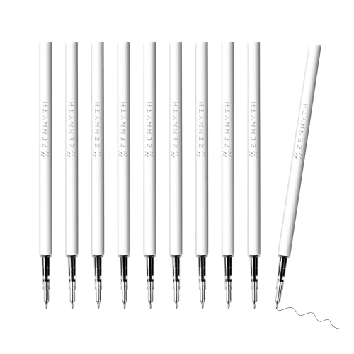 Gel Pen Refills 0.5 for Click pens, Quick Drying Ink Pen Refills Black Smooth Writing Pens for Journaling School/Office Supplies (0.5 MM Fine Tip Ink Cartridge, Pack of 10)