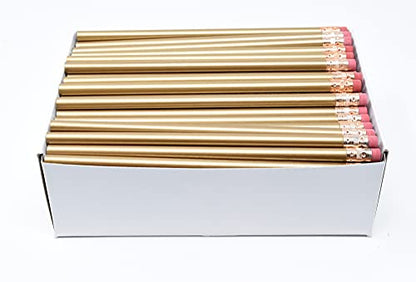 Pencil Guy Blank Round Pencils, Gold, 144 to a box | Not Sharpened - color: Gold, size: 1 Count (Pack of 144), style: Not Sharpened