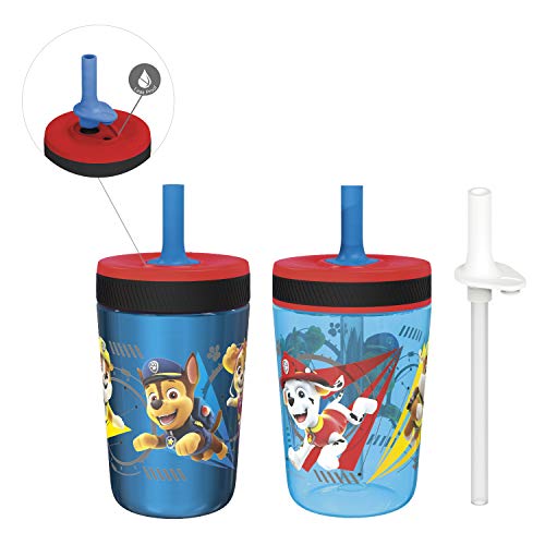 Zak Designs PAW Patrol Kelso Tumbler Set, Leak-Proof Screw-On Lid with Straw, Bundle for Kids Includes Plastic and Stainless Steel Cups with Additional Sipper (Paw Patrol- 3pc) - color: Paw Patrol, size: 3 Piece Set (Pack of 1)