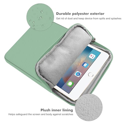 MoKo 7-8 Inch Tablet Sleeve Bag, Polyester Pouch Cover Case Slim Design | Fits iPad Mini (A17 Pro) 8.3" 2024, iPad Mini 6/5/4/3/2/1, Samsung Galaxy Tab S2 8.0, Tab A 8.0, ZenPad Z8s 7.9, Dark Green - color: Dark Green, size: 7-8 inch