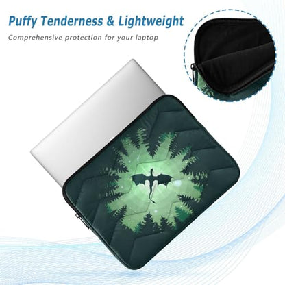 Cute Laptop Sleeve 13 inch Forest Dragon Starry Sky Dragon Green Laptop Cover for Women's 14 inch Waterproof Tablet Bag - color: Forest Dragon Starry Sky Dragon Green