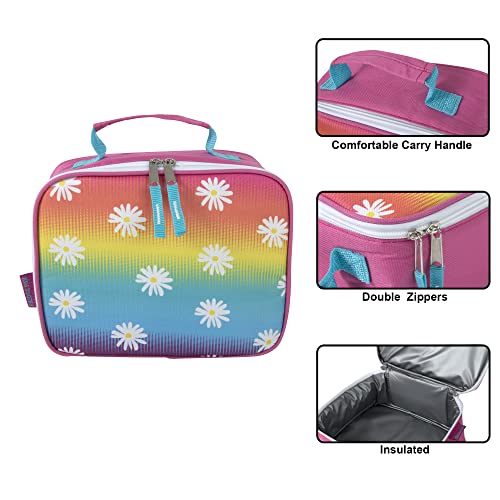 Trail maker Kids School Lunch Box Insulated for Boys, Girls | Fun Insulated Lunch Bag for Kids, School, Camp, Sports (Dancing Daisies) - color: Dancing Daisies