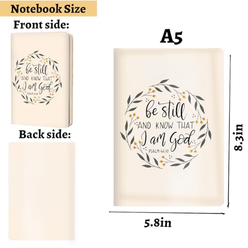 Beige Christian Hard Shell Journal Notebook, Bible Verse Gifts for Women, College Ruled Notebook, Inspirational Hardcover Notebooks, Journals for Writing Planner Note Taking 200 Sheets (5.8 x 8.3)-2 - color: Multi 1153