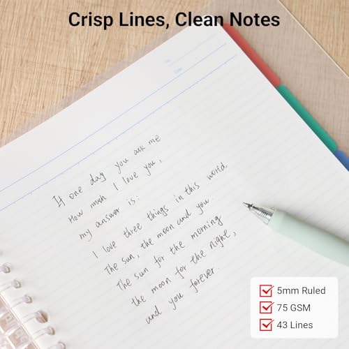 KOKUYO 5 Subject Spiral Notebook, Campus B5 Refillable Journal with 5 Tab Dividers, 100 Sheets in 7mm Dotted Ruled Loose Leaf Paper, Yellow (RU-P333NYR & NO-S836AT) - color: Orange