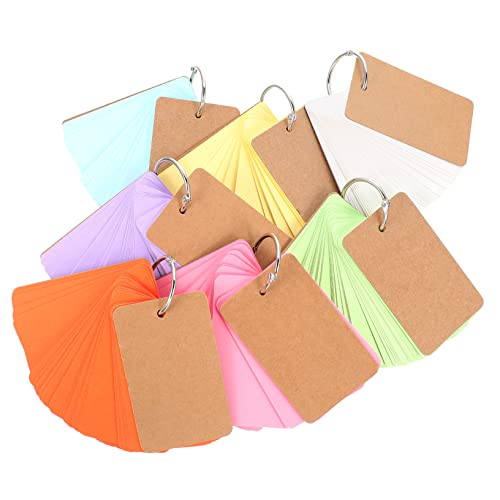 Homoyoyo 7Sets Colored Memo Cards with Binder Rings Blank Flashcards for Study Notes and Learning Lightweight Note Cards for Organizing and Personalizing Your Daily Tasks