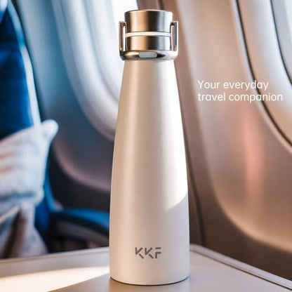 KKF Swag Insulated Water Bottle, Stainless Steel Water Bottle To go Black | 16oz, leakproof, 24H cold retention, cup holder fit, non-slip grip & lightweight for hiking gym outdoor - color: Blackcurrant