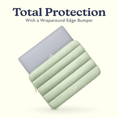 Vandel Puffy Laptop Sleeve Case for 13-14 inch Laptop Sleeve Bag Case 13.3 Inch with Zipper Pocket, Compatible with MacBook Air 13, Pro 14/13 iPad Pro 12.9, HP Dell ASUS, Computer Bag Cover - color: Sage