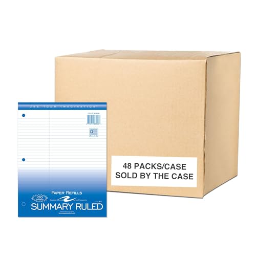 Roaring Spring Loose Leaf Law Paper, Case of 48 Packs, 100 Sheets Per Pack, 8"x10.5" White 15# Law/College Ruled Notebook Filler Paper With Margin, 3-hole Punched, Proudly Made in the USA - size: 11" x 8.5", style: Case