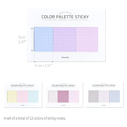 Monolike Color Palette Sticky Grid 300 B Set 4p - Self-Adhesive Memo Pad 30 Sheets - color: Grid 300 B