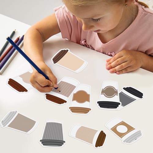 Xqumoi 30 Pack Coffee Cup Sticky Notes, Total 600 Sheets, Funny Self Sticky Notepads Memo Pads for Coffee Lover Office School Student Kids Gift Class Reward Birthday Party Favors Goodies Bag Fillers - style: Coffee Cup (Style 1)