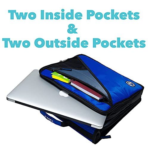 Case-it Universal Zipper Binder | 2-Inch O-Rings, 13-Inch Laptop/Tablet Padded Pocket, 400 Sheet Capacity, Multiple Storage Pockets & Shoulder Strap | School & Office Organizer | LT-007 Purple