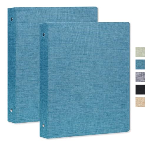 3 Ring Binder 1 Inch, Linen Binder for 8.5" x 11" Paper - Professional Planner with 2 Interior Pockets for School, Office, and Home Organization - color: Blue, size: 2 Pack