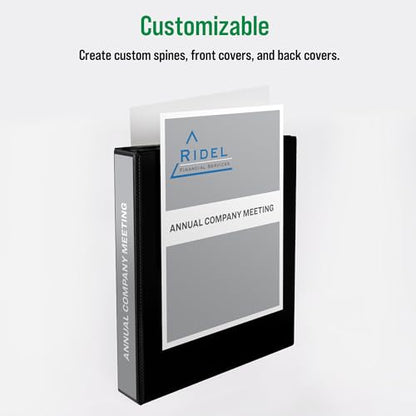 Office Essentials Economy View 3 Ring Binders, 1.5" Round Rings, 2.1" Spine, 275-Sheet Capacity, Black Binders (4-Pack of 03129) - size: 1.5"