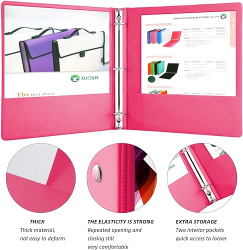 XUCHUN 3 Ring Binders 1 Inch,Clear View Binder with 2 Pockets, Holds 225 Sheets 8.5x11 Inches Paper, Customizable Cover & Spine,Binders for Office, School, Home, Business,6 Pack - color: 6pack 1 Inch 3 Ring Binder, size: 1 Inch binders