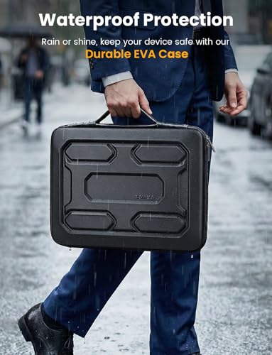 DOMISO Laptop Hard Case 15-16 inch Waterproof Shockproof Hard Shell Laptop Sleeve with Handle & Storage Pocket, Compatible with MacBook, HP, Dell, Black - color: Black, size: 15.6 inch