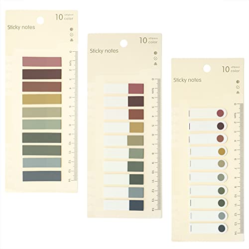 3PCS Loose-Leaf Convenient Index Stickers, Memo Stickers Writable Index Tabs, Sticky Note Marker, Writable and Repositionable File Flags Page Labels (Autumn Color Series)