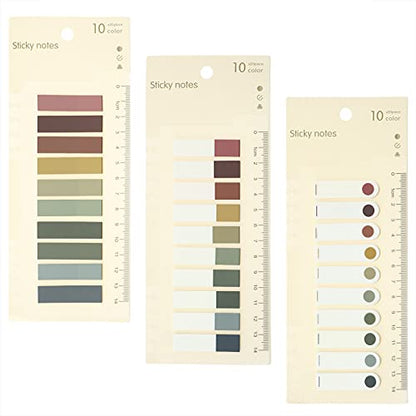 3PCS Loose-Leaf Convenient Index Stickers, Memo Stickers Writable Index Tabs, Sticky Note Marker, Writable and Repositionable File Flags Page Labels (Autumn Color Series)