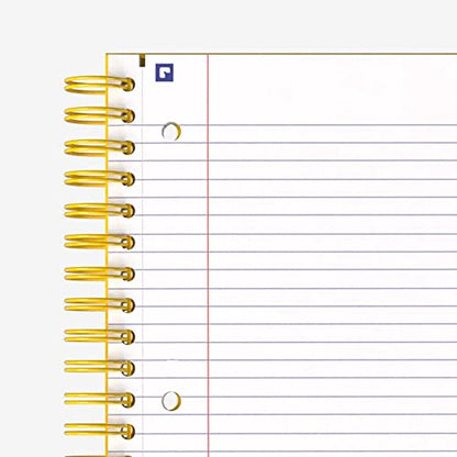 Hamelin, Spiral Notebook, 8.5x11in, College Ruled, Hardcover, 90shts/180 Pages, 3 Subject Notebook, SUNSHINE Yellow - color: SUNSHINE Yellow