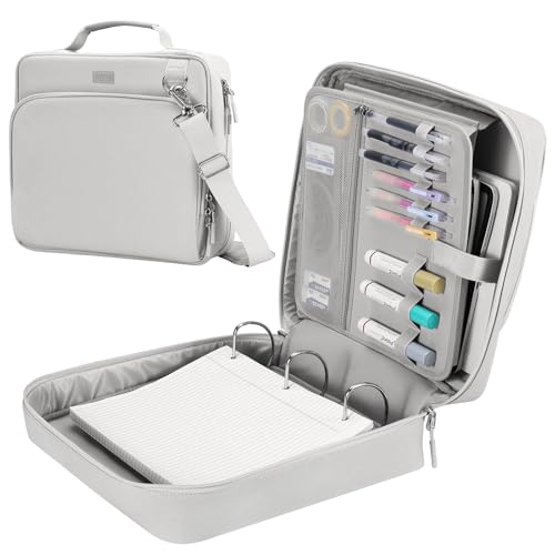 3-Inch 3-Ring Zipper Binder with Shoulder Strap and Multiple Pockets | D-Ring Zip Up Binder with 700 Sheets Capacity, Compatible with 13" MacBook/Tablet, for Middle School, Office, Gray - color: Gray