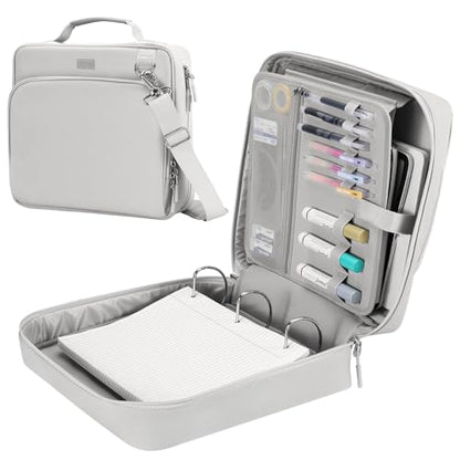 3-Inch 3-Ring Zipper Binder with Shoulder Strap and Multiple Pockets | D-Ring Zip Up Binder with 700 Sheets Capacity, Compatible with 13" MacBook/Tablet, for Middle School, Office, Gray - color: Gray