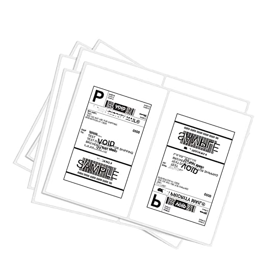 Round Corner Half Sheet Self Adhesive Shipping Labels for Laser and Ink Jet Printers, White Blank (1000 Sheets, 2000 Labels) - size: 1000 sheets, style: Round Corner-8.5"x5.5"