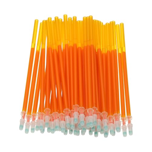 PATIKIL 48 Pcs Erasable Gel Pens Refills, 0.5mm Heat Erasable Pens Refills for Fabric Disappearing Ink Fabric Marking Pen for Sewing Quilting Writing, Orange Ink - color: Orange