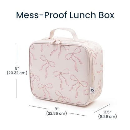 Tiny Twinkle Insulated Lunch Box for Girls and Boys | Durable and Reusable for School & Travel | Ages 3 and Up | Waterproof and Easy to Clean | PFAs and BPA Free（Bows） - color: Bows
