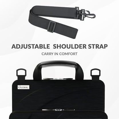 UZBL 11-11.6 Inch Always-on Chromebook Protective Hard Shell Case Cover with Pouch and Shoulder Strap, Fits MacBook Neo 13 inch (20 Pack) - color: 20 Pack Black Fabric