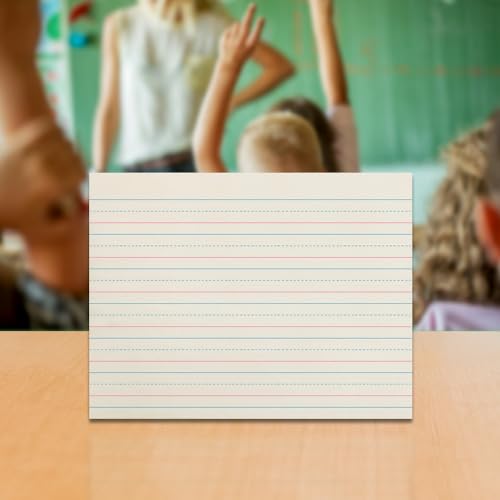 School Smart Red & Blue Newsprint Paper, 3/4 Inch Ruled, 11 x 8-1/2 Inches, 500 Sheets, White