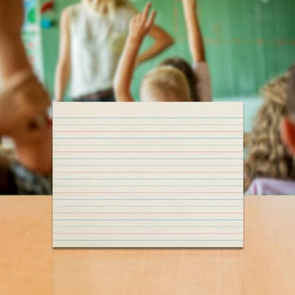 School Smart Red & Blue Newsprint Paper, 3/4 Inch Ruled, 11 x 8-1/2 Inches, 500 Sheets, White