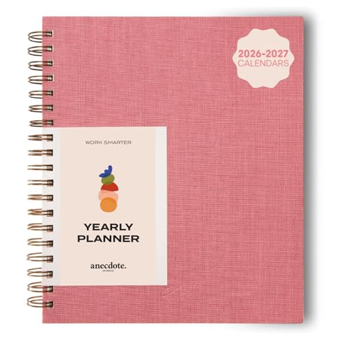Anecdote Spiral Planner w/2026-2027 Calendar (8.5" x 10") | Start Anytime - 52 Weeks, Undated Planner Pages | To-Do List Organizer, Plan Your Success, Achieve Productivity Goals (Blossom) - color: Blossom, size: Spiral (8.5" x 10")
