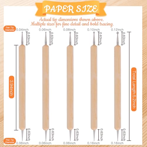 50 Sheets Carbon Paper for Tracing, A4 (8.3 x 11.7 Inch) Black Graphite Transfer Paper, No-Smudge Carbon Paper with 5 Embossing Stylus, Tracing Paper for Wood, Fabric, Canvas, DIY Craft